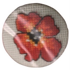 Knap Badges kit rød blomst